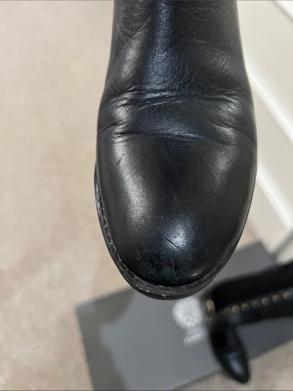 Vince Camuto Black Over-the-Knee Studded Boots